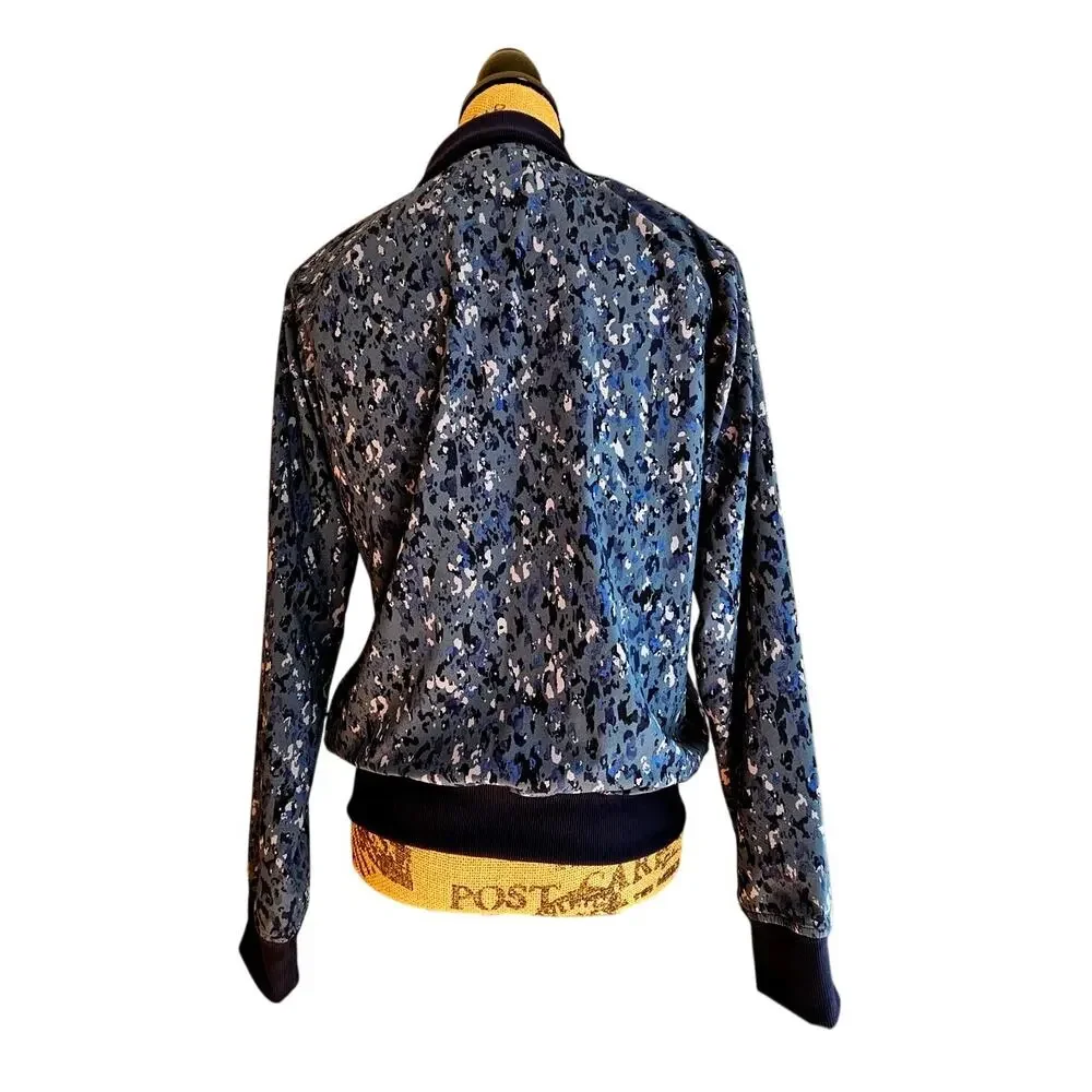 ATHLETA Brooklyn Bomber Jacket, Captivate Chrome Blue, New Womens Sz S